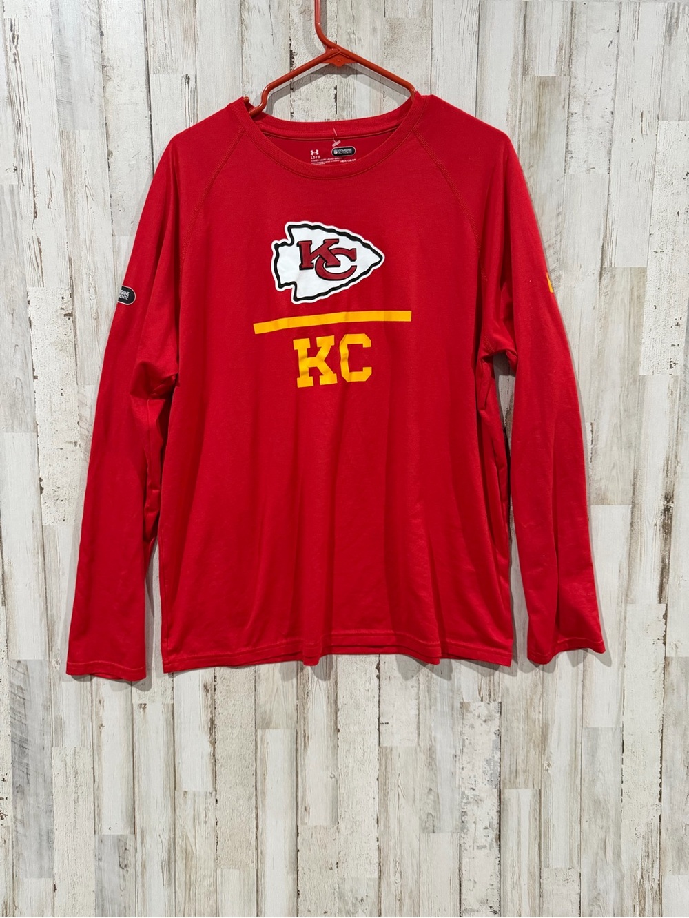 Under Armour Kansas City Chiefs NFL Combine Authentic Long Sleeve Shirt Red L